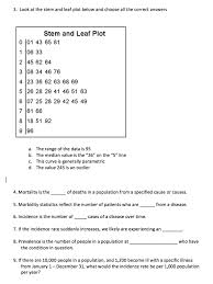 Solved 3 Look At The Stem And Leaf Plot Below And Choose