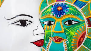 Sun And Moon Decor Mexican Wall Art Pottery Plaque Sculpture Mosaic Moon  Sun Indoor Outdoor Patio Summer Wall Art Sun