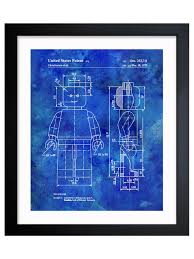Lego Toy Figure 1979 Blue Framed Art By Oliver Gal At Gilt Blue Framed Art Lego Toy Lego Blueprint