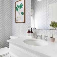 Wall decor with removable wall murals looks lovely in there, just take a look at those pics <3. Silver Bathroom Wallpaper Design Ideas