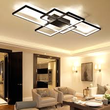 Rectangle Aluminum Modern Led Ceiling Lights For Living Room Bedroom Ac85 265v White Black Ceiling Lamp Fixtures Inoava Com