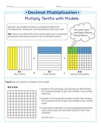 Become a patron via patreon or donate through paypal. Decimal Multiplication Multiply Tenths With Models Worksheet Education Com