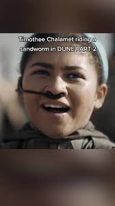 Paul Atreides Riding Sandworm in DUNE PART 2