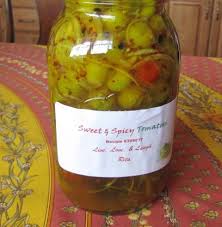 Sweet And Spicy Tomatoes Pickled Green Cherry Tomatoes Recipe Food Com Recipe Harvest Recipes Cherry Tomato Recipes Sweet And Spicy