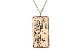 For sale is this vintage double sided nefertiti and blind justice 18k yellow gold italian pendant. Justice Tarot Card Necklace Sofia Zakia