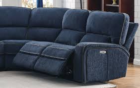 Ships in two separate boxes and wipes clean with a damp cloth. Dundee Power Sectional Sofa 603370pp In Navy Blue By Coaster