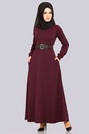 Elbise Baliksirti Desen Kemerli Elbise Ukb3010 Bordo Fashion Dresses Nun Dress
