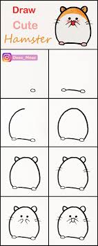 How To Draw A Cute Hamster Art Drawings Sketches Simple Cute Animal Drawings Kawaii Easy Animal Drawings