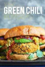 Green Chili Veggie Burgers Minimalist Baker Recipes Recipe Veggie Burger Recipes Vegetarian Recipes