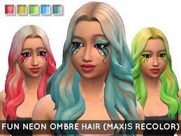 Divide hair into six different parts: Missgoofball S Fun Neon Ombre Hair Outdoor Retreat Recolor