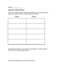Response Questions To A Modest Proposal Jonathan Swift Comprehension Satire Modest Proposal This Or That Questions Comprehension