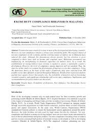 With effect from y/a 2010, the employment income of an individual who is a knowledge worker residing in iskandar malaysia and is employed with a person who is carrying on a qualified activity would be taxed at 15% of his/her. Pdf Excise Duty Compliance Behaviour In Malaysia