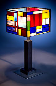 Mondrian 21 Delphi Artist Gallery Stained Glass Light Stained Glass Lamp Shades Art Glass Lamp