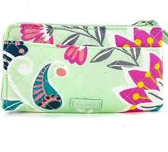Bnwt vera bradley mini zip wallet riviera blue yellow floral mandala flower. Vera Bradley Rfid Ultimate Card Case Id Wallet Mint Flowers 24487 N33 New Mint Flowers Id Wallet Wallet