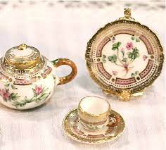 1 12th Scale Miniature Incredible Hand Painted Porcelain From Japan Guild Miniature Show By Miyuki N Miniatures Miniature Tea Set Porcelain Dolls Value