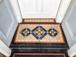 But you will need to cut the tile in front of the door to match up. Geometric Front Door Step Tiling Scotland North England