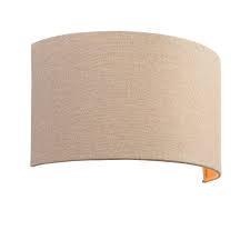 Wall lights sconce polished nickel. Endon Obi Semi Circular Single Wall Light With Natural Linen Shade 70335 Lighting From The Home Lighting Centre Uk