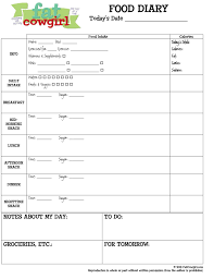 Great Ideas For Food Diary Daily Chart Weekly And
