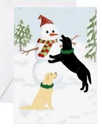 Ottertail Labrador Retrievers Lab Art By Amy Reges Black Lab And Yellow Labrador Steal Snowman Carrot Nose Dog Holiday Christmas Cards
