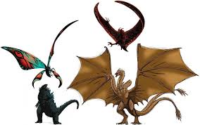 Godzilla And Mothra Vs King Ghidorah And Rodan By Misssaber444 Godzilla All Godzilla Monsters Godzilla Comics