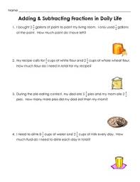 More fractions worksheets fraction games. Adding And Subtracting Fractions Word Problems Worksheet By Spencer Squared