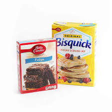 Box Of Betty Crocker Fudge Brownie Mix And Box Of Bisquick Pancake Baking Mix For Chocolate Browni Betty Crocker Recipes Brownie Mix Recipes Bisquick Recipes