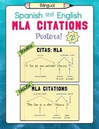 English And Spanish Mla Citation Posters Mla Citation Spanish Writing Learning To Write