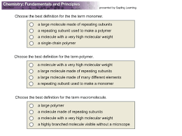 Get Answer Choose The Best Definition For The The Term Monomer A Large Transtutors