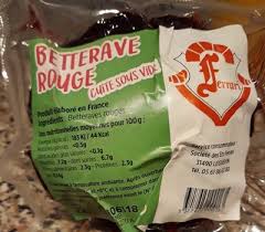 Betterave Rouge Cuite Sous Vide Ferrari Calories Et Informations Nutritionnelles