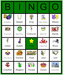 Bingo Cards For Kids A Kid Friend Mardi Gras Bingo Card I Actually Made This Using The Instant Bingo Card Program You Can Get A F Mardi Gras Kid Mardi Gras Activities Mardi Gras
