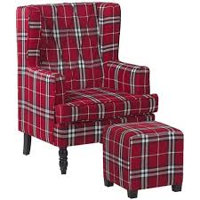 In unserer auswahl findest du bequeme und stilvolle sessel, die sich hübsch in deinem zuhause machen werden. Sessel Schwarz Und Rot Polsterbezug Mit Hocker Kariert Wohnzimmerausstattung Salon Schlafzimmer Essbereich