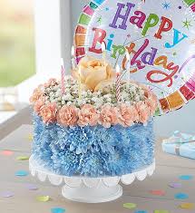 Happy birthday wishes with flowers and cakes. Birthday Wishes Flower Cake Coastal 1800flowers Com 166259