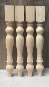 Set 4 Unfinished Solid Knotty Pine Dining 29 Table Legs In 2020 Farmhouse Table Legs Knotty Pine Decor Wood Furniture Legs