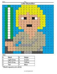 Luke Skywalker Practice Subtraction Coloring Squared Star Wars Colors Star Wars Blanket Cross Stitch Pictures