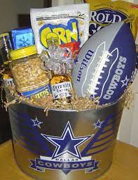 Cowboys Fan Gift Bucket Audjiefied Football Gift Baskets Christmas Gift Baskets Diy Diy Gift Baskets