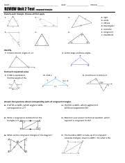 Unit 6 triangle congruency test / congruent triangle postulates and right triangle congruence. Unit 3 Review Name Date Period Review Unit 2 Test Congruent Triangles Classify Each Triangle Choose All That Apply 1 2 3 A B C D E 4 5 6 E F Course Hero