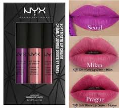 Click to view larger image and other views. Nyx Soft Matte Lip Cream 3 Pc Set Seoul Milan Prauge By Nyx Shop Online For Beauty In Thailand