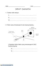 Nota dan latihan tahun 5 unit 6 : Sifat Cahaya Worksheet