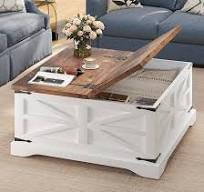 Amazon.com: oneinmil Farmhouse Coffee Table with Storage ...