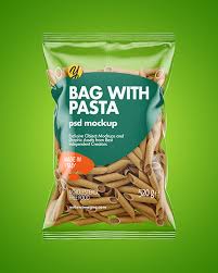 Whole Wheat Penne Pasta Bag Mockup In Bag Sack Mockups On Yellow Images Object Mockups