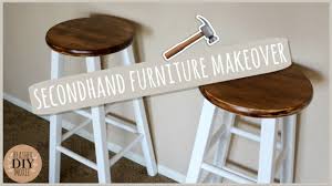 Choose from 90+ wooden stools graphic resources and download in the form of png, eps, ai or psd. Diy Home Decor Thrifted Farmhouse Barstools Youtube