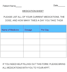 Medicine Chart Template Jasonkellyphoto Co