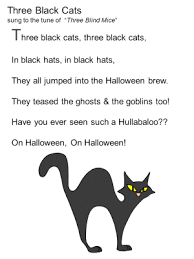 Three Black Cats Song Halloween Preschool Halloween Songs Halloween Poems