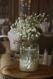Baby Breath Centerpiece In Mason Jar Rustic Wedding Bridal Shower Rustic Wedding Centerpieces Mason Jars Wedding Centerpieces