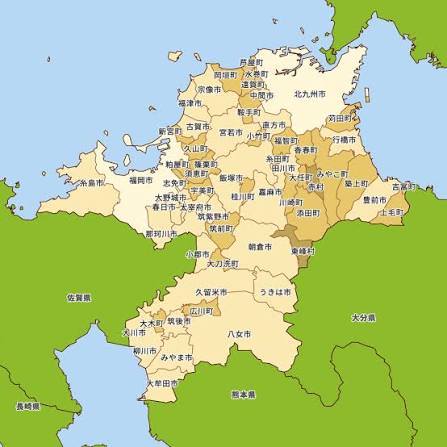 福岡県の地図 | Map-It マップ・イット