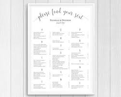 printable wedding seating chart poster seating chart sign