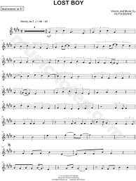 Ruth B Lost Boy Eb Instrument Sheet Music Alto Or Baritone Saxophone In C Minor Download Print Cello Sheet Music Clarinet Sheet Music Violin Sheet Music