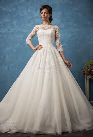 Ball Gown Vintage Wedding Dresses 2017 Amelia Sposa Bridal 3 4 Sleeves Illusion Bateau Neckline Semi Sweetheart Heavily Embellished Bodice Vintage Ball Gown Wed Vintage Ball Gown Wedding Dresses Ball Gowns Wedding