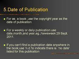 (other systems involve numbers, e.g. What The Definition Of Publication Date