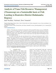 Sampoerna tbk yang berlokasi di pacitan, jawa timur. Analysis Of Tuna Fish Resource Management Thunnussp On A Sustainable Basis At Fish Landing In Bont By Ijeab Journal Issuu